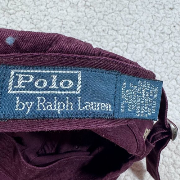 Polo Ralph Lauren Men's Classic Chino Sport Hat Ball Cap Burgundy - Picture 7 of 8